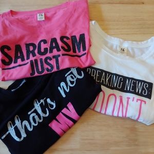 🥀3 Baby Doll Tees Juniors LG